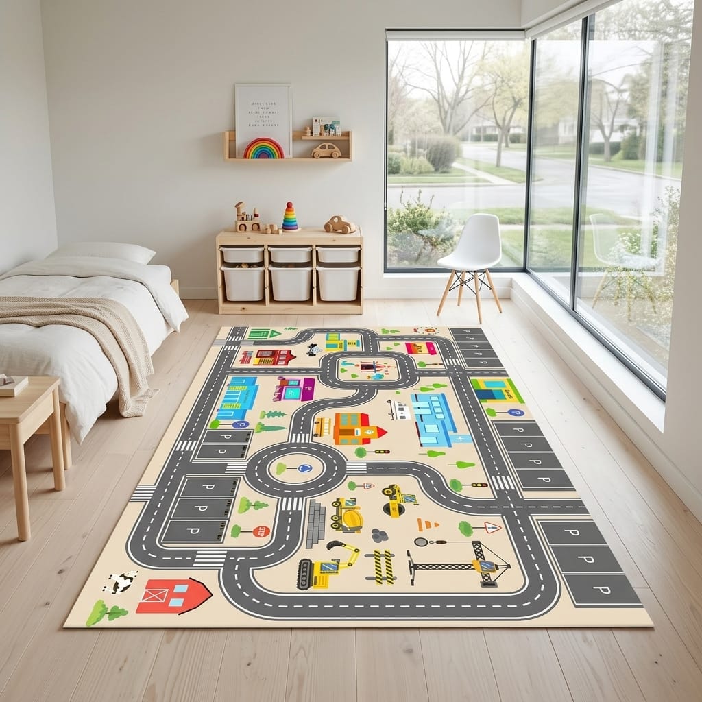 Cocon Montessori Tapis Circuit Voiture Enfant