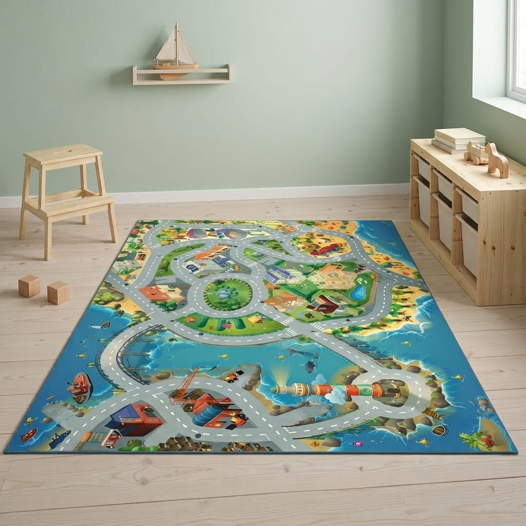 Cocon Montessori Tapis Circuit Voiture Enfant Aventure