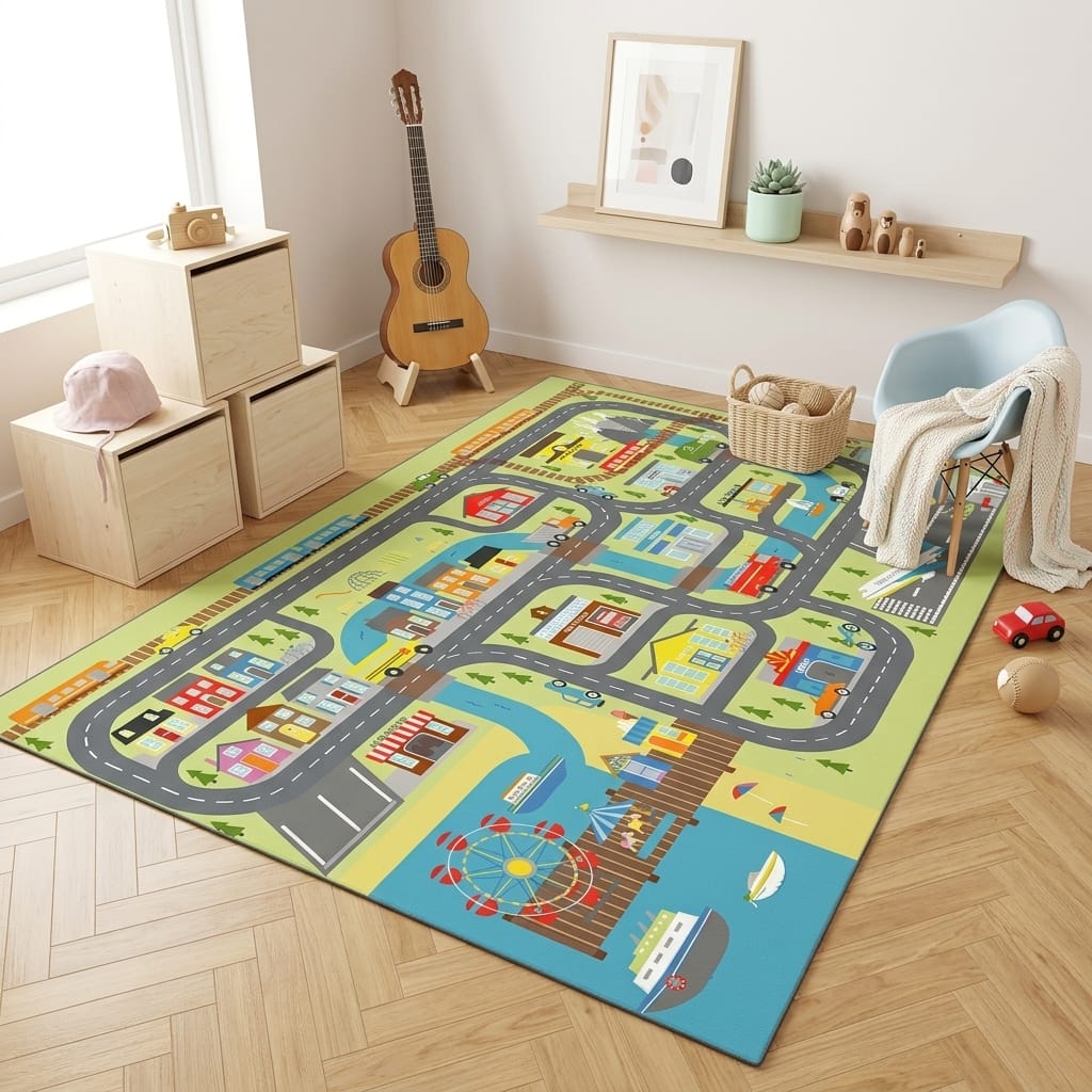 Cocon Montessori Tapis Circuit Voiture Enfant Aventure