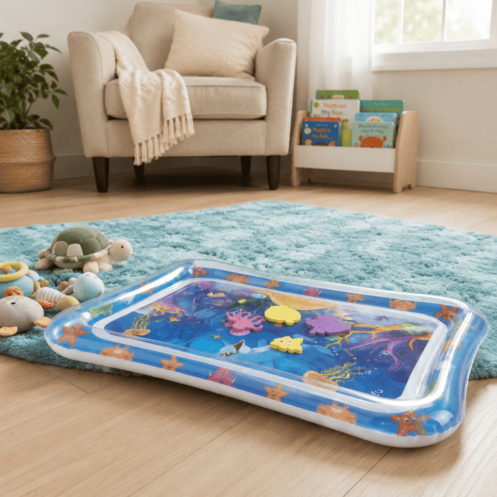 Cocon Montessori Tapis D'Eau Gonflable Bébé Univers Aquatique