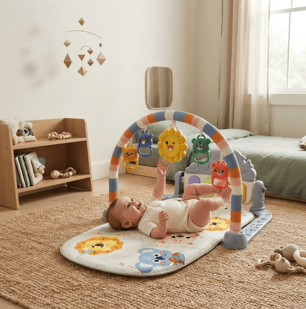 Cocon Montessori Tapis D'Eveil Bébé Avec Arche Et Lumiere