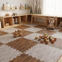 Cocon Montessori Tapis D'Eveil Bébé Dalle Effet Bois