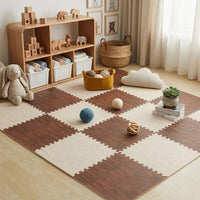 Cocon Montessori Tapis D'Eveil Bébé Dalle Effet Bois
