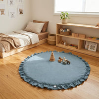 Cocon Montessori Tapis D'Eveil Rond Coton Volants