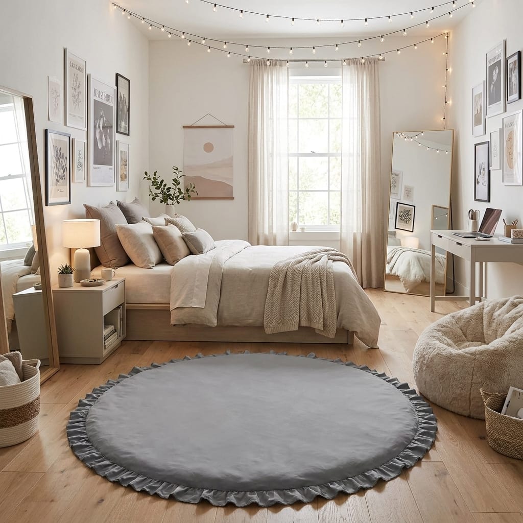 Cocon Montessori Tapis D'Éveil Rond Rembourré Pour Bébé