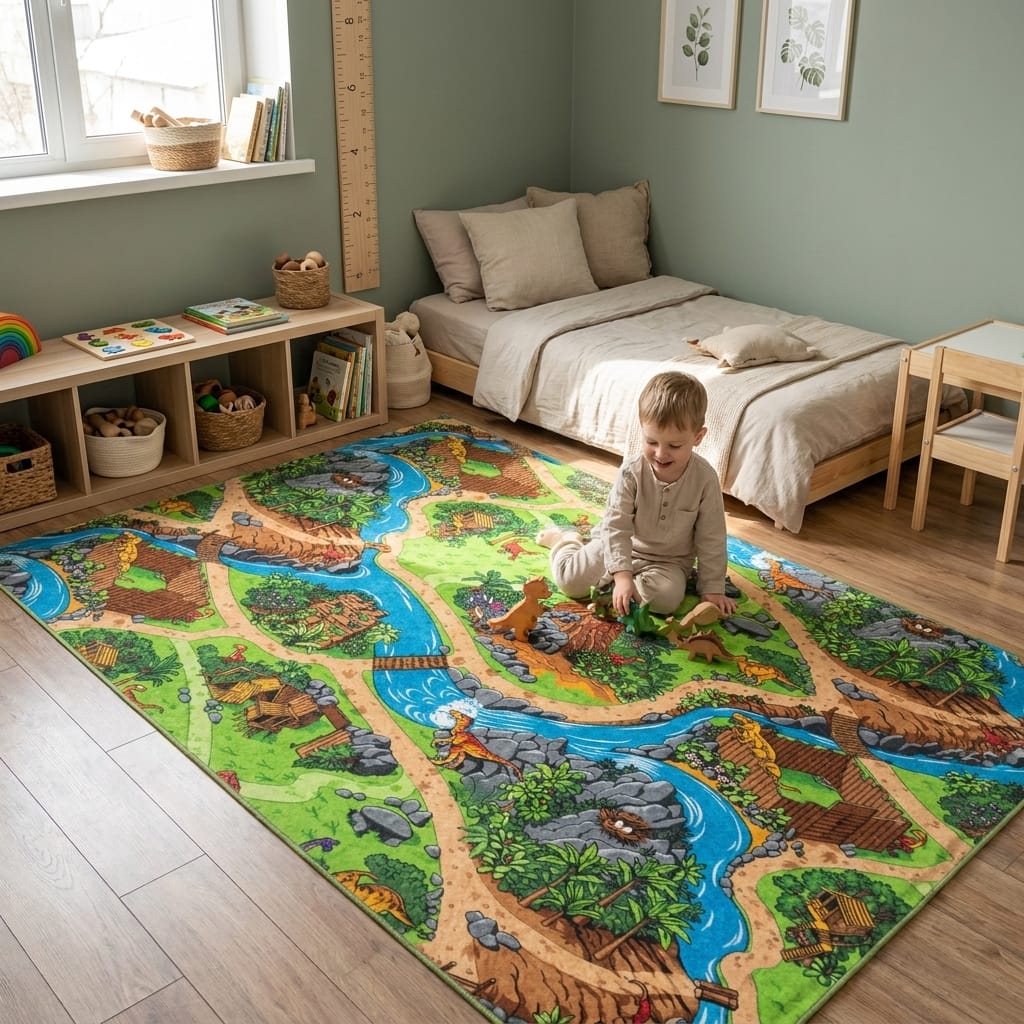 Cocon Montessori Tapis De Jeu Dinosaure