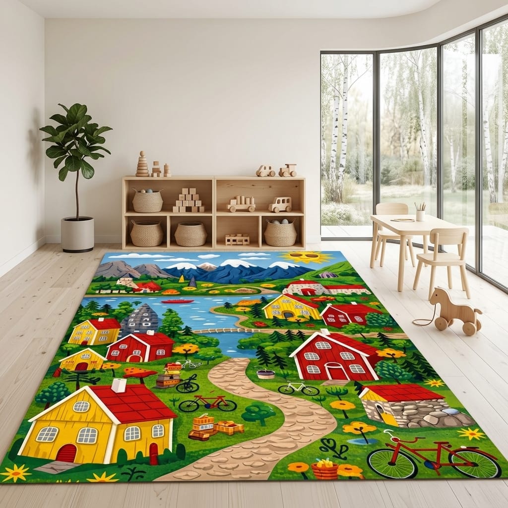 Cocon Montessori Tapis de Jeu Enfant Petit Village
