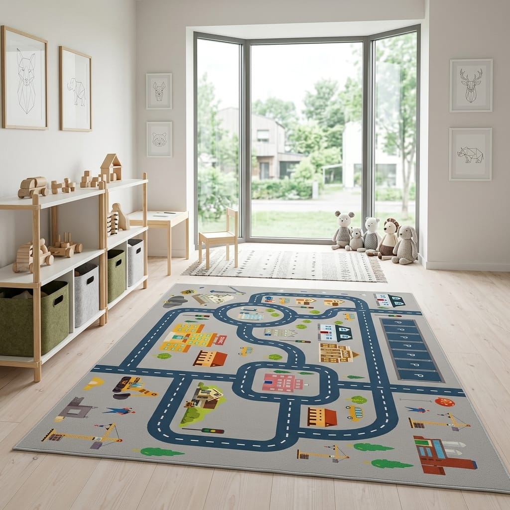 Cocon Montessori Tapis De Jeu Route Et Train