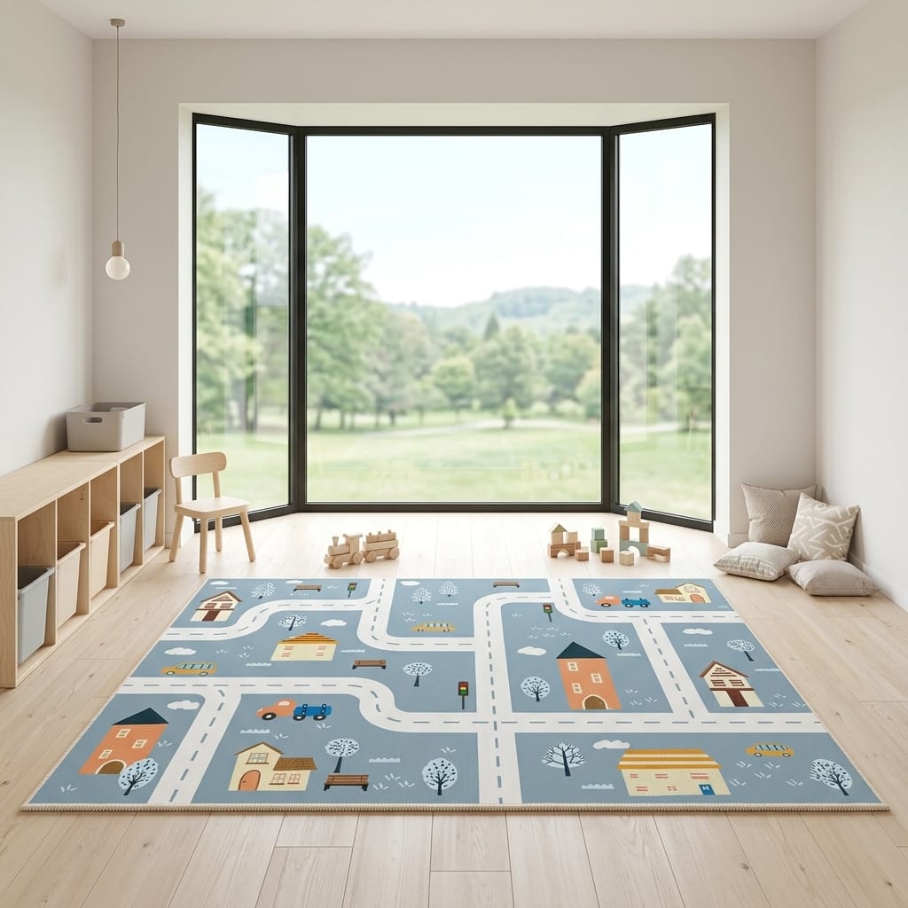 Cocon Montessori Tapis De Jeu Route Et Train