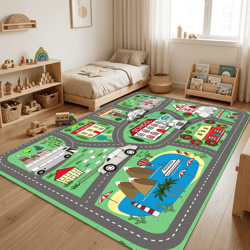 Cocon Montessori Tapis De Jeu Voiture Interactif