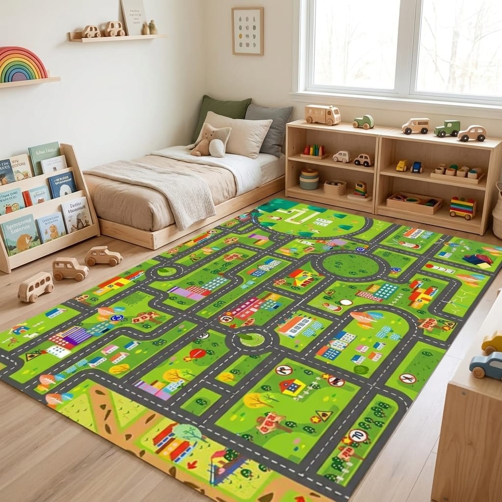 Cocon Montessori Tapis De Jeu Voiture Interactif