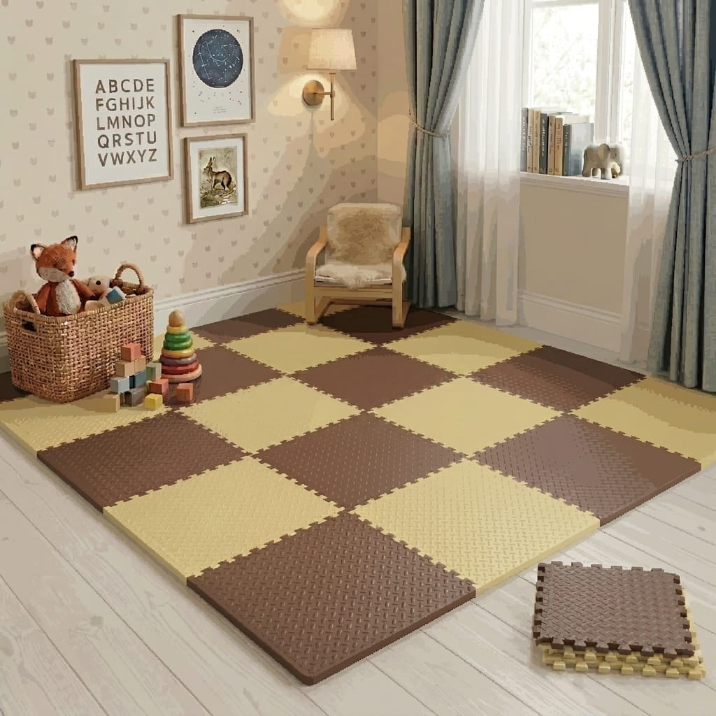 Cocon Montessori Tapis De Sol Dalle Mousse Bébé