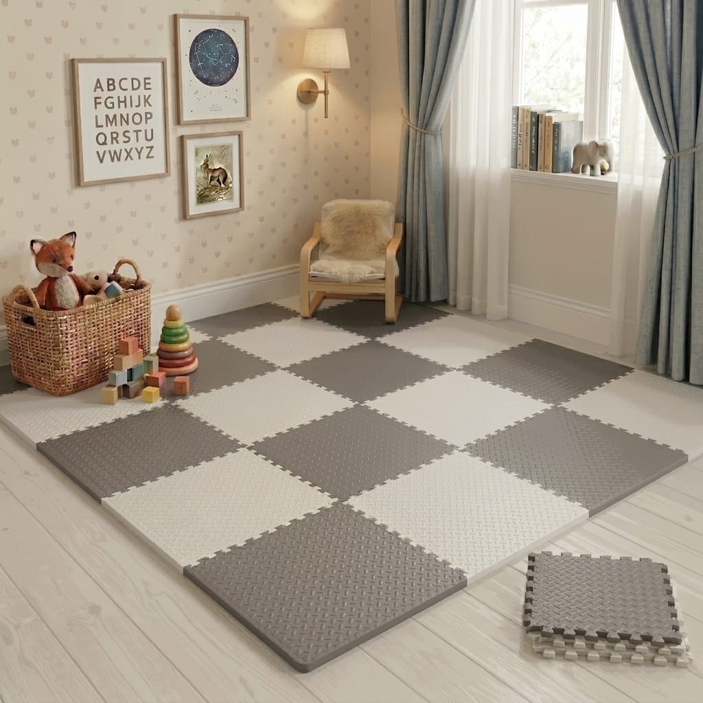 Cocon Montessori Tapis De Sol Dalle Mousse Bébé