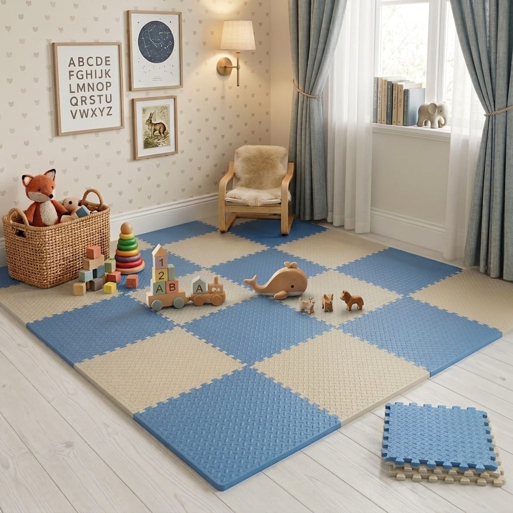 Cocon Montessori Tapis De Sol Dalle Mousse Bébé