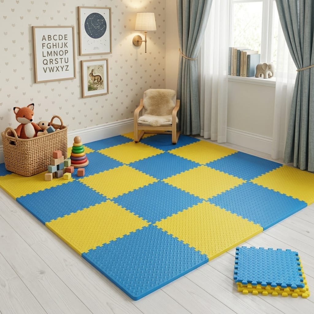 Cocon Montessori Tapis De Sol Dalle Mousse Bébé