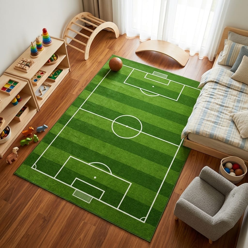 Cocon Montessori Tapis De Terrain De Foot Enfant