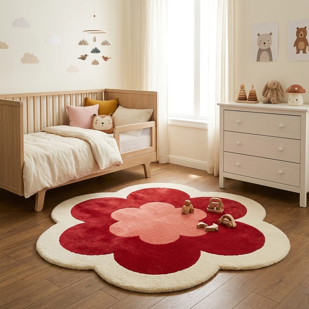 Cocon Montessori Tapis En Forme De Fleur