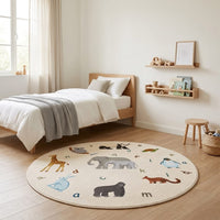 Cocon Montessori Tapis Enfant Rond Animaux