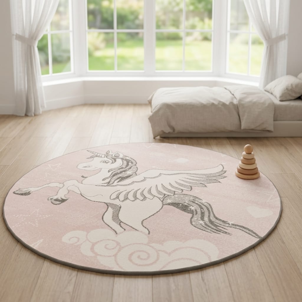 Cocon Montessori Tapis Enfant Rond Animaux Tons Neutres