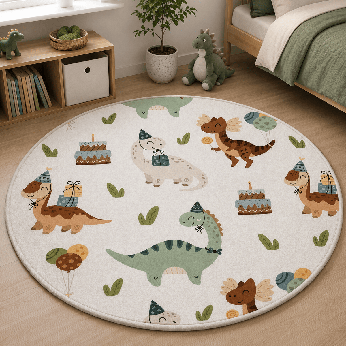 Cocon Montessori Tapis Enfant Rond Dinosaure