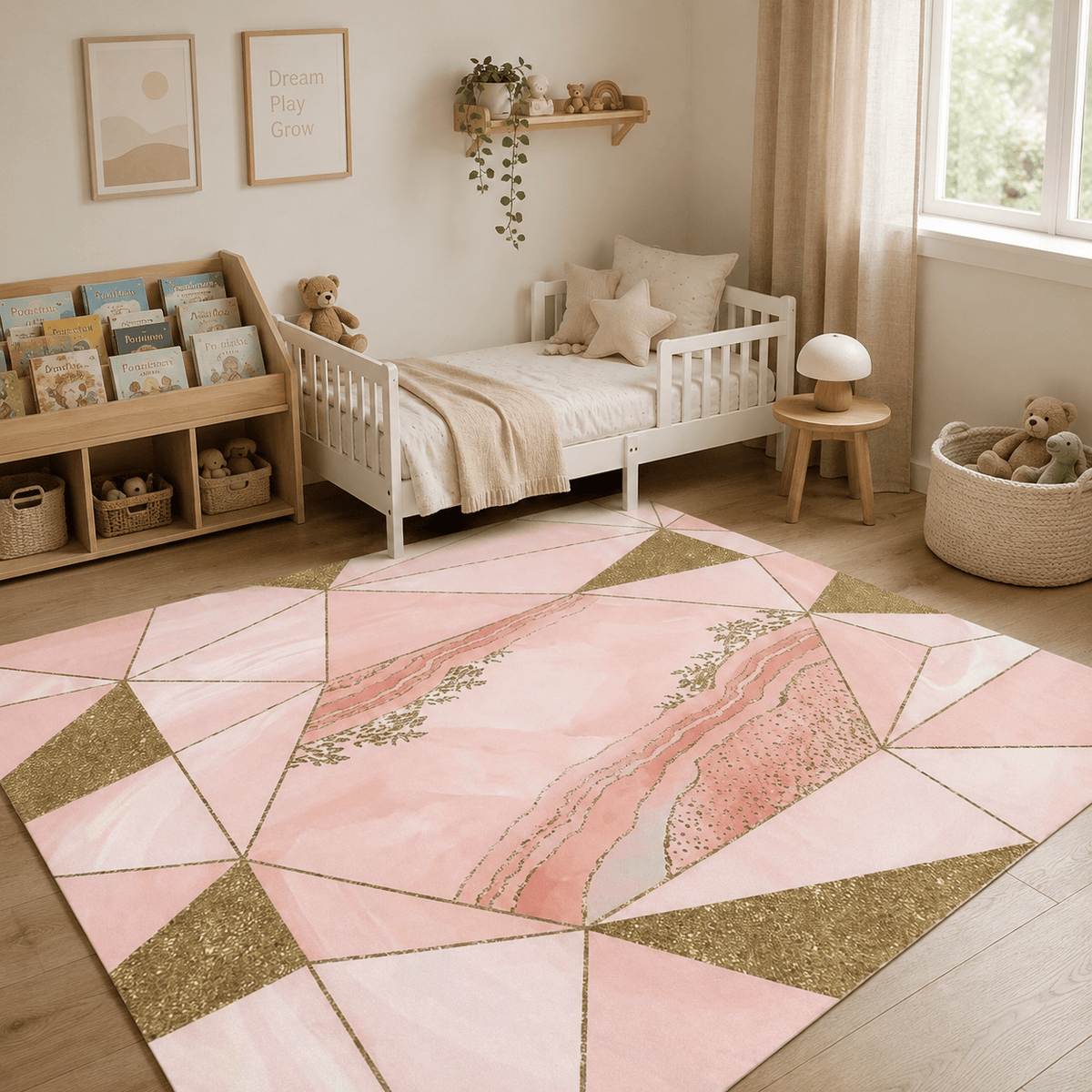 Cocon Montessori Tapis Fille Tons Rose Pastel