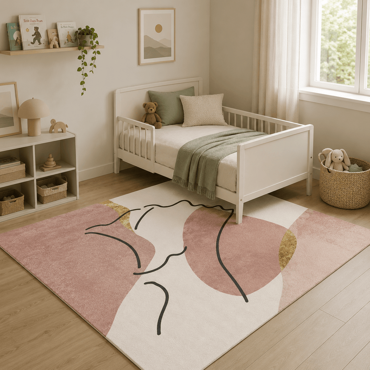 Cocon Montessori Tapis Fille Tons Rose Pastel