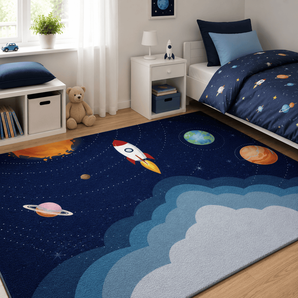 Cocon Montessori Tapis Pour Enfant Motif Astronaute