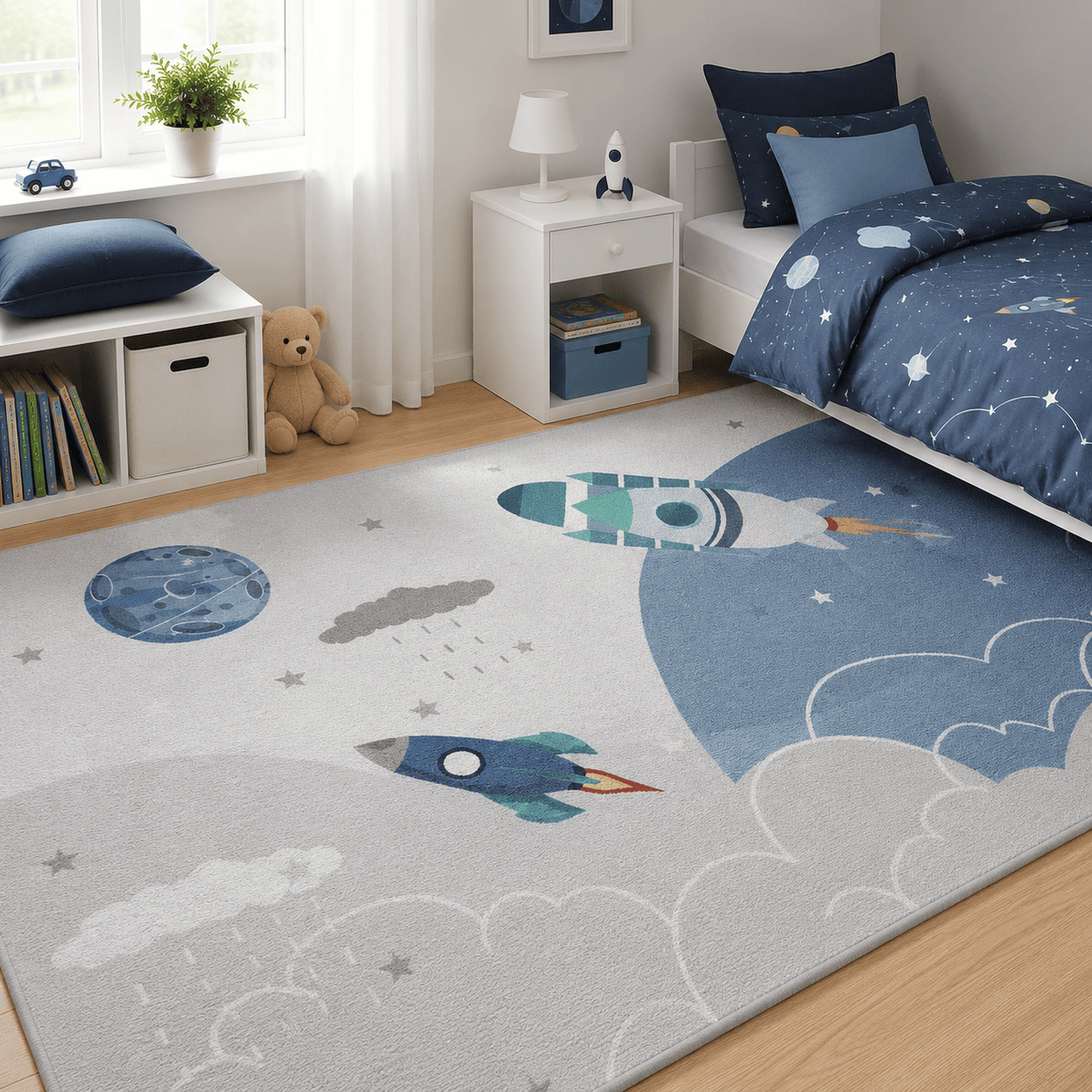 Cocon Montessori Tapis Pour Enfant Motif Astronaute
