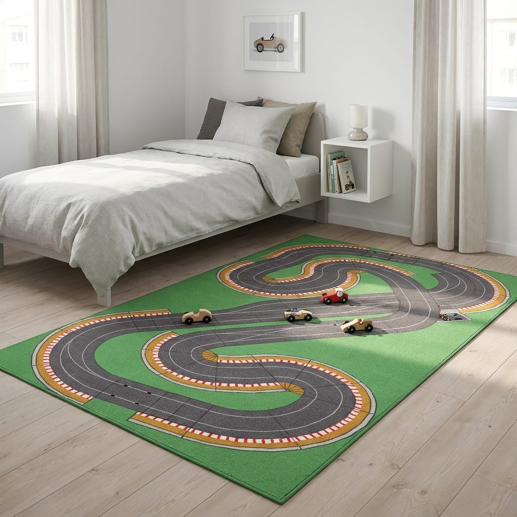 Cocon Montessori Tapis Pour Enfant Motif Circuit De Course