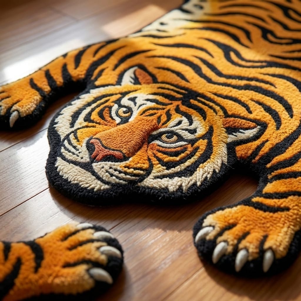 Cocon Montessori Tapis Pour Enfants Forme Tigre