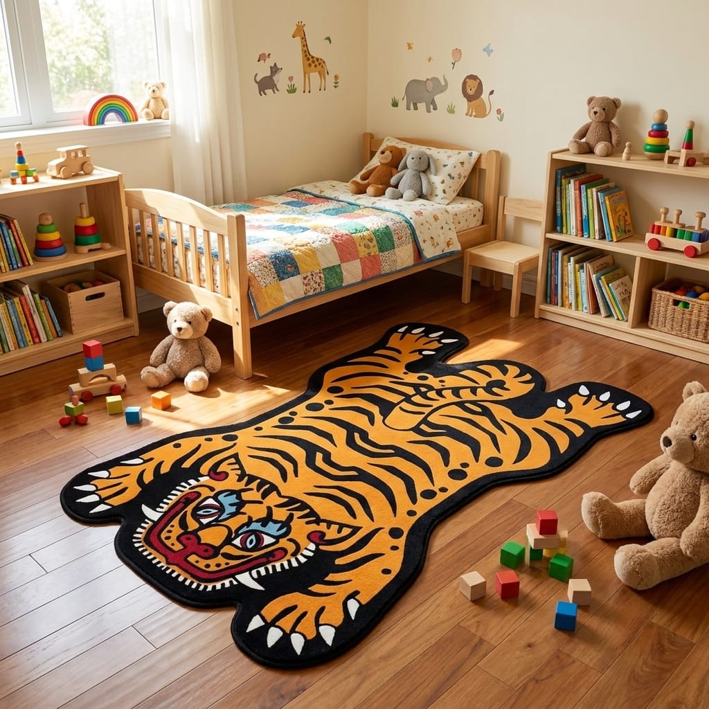 Cocon Montessori Tapis Pour Enfants Forme Tigre