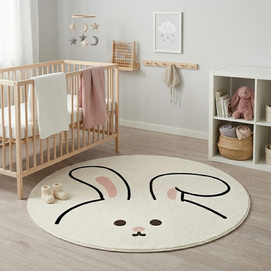 Cocon Montessori Tapis Rond Antidérapant Lavable Enfant
