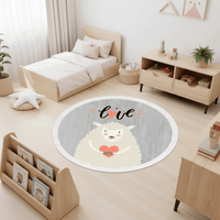 Cocon Montessori Tapis Rond Bébé Animaux Pastel