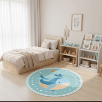 Cocon Montessori Tapis Rond Bébé Animaux Pastel