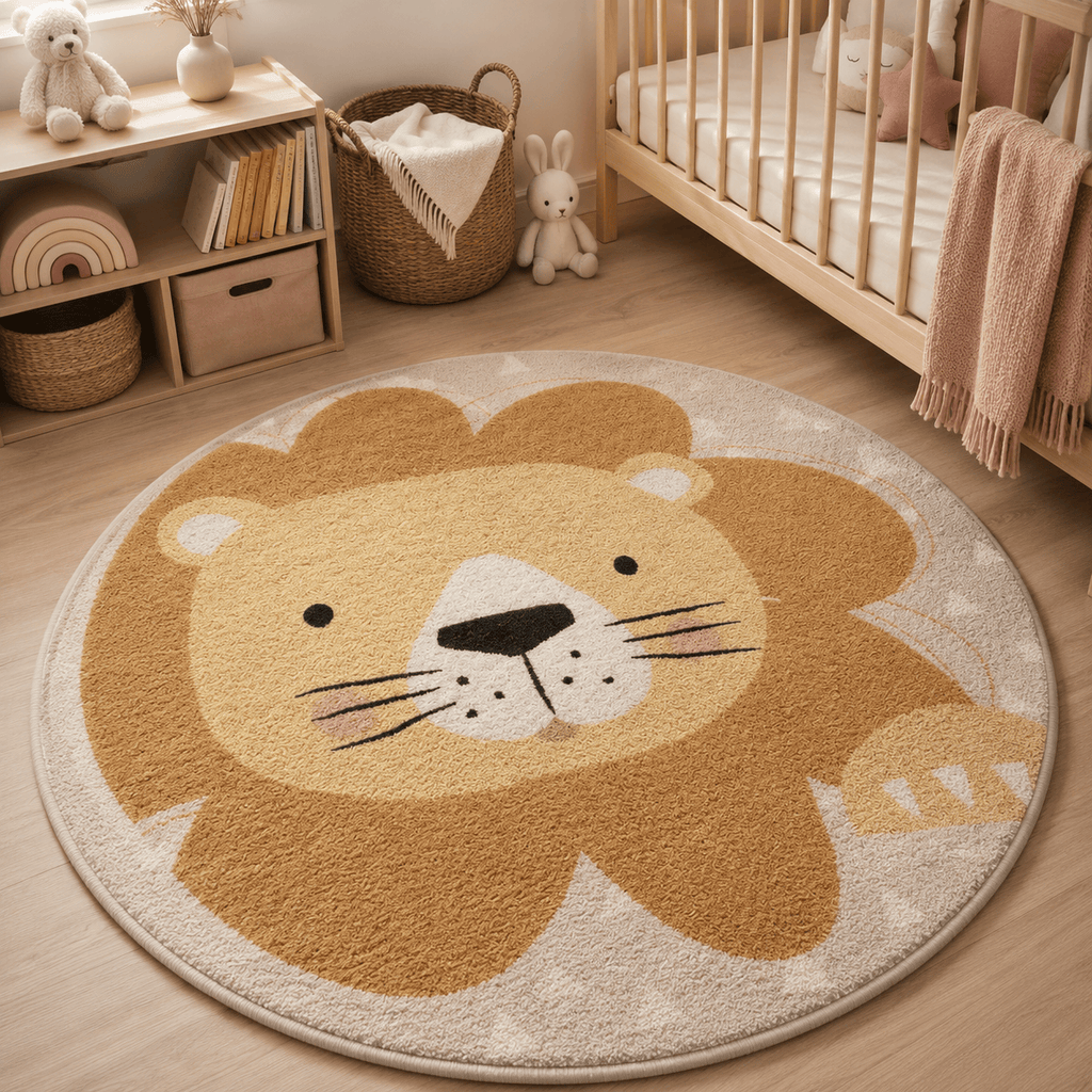 Cocon Montessori Tapis Rond Moelleux Chambre Enfant