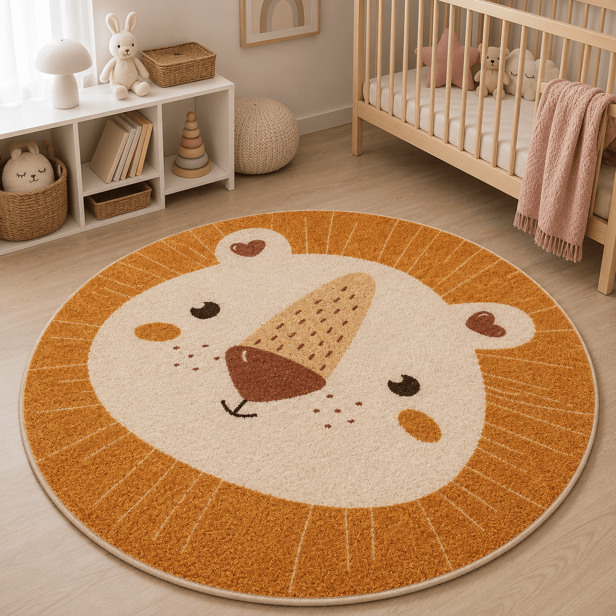 Cocon Montessori Tapis Rond Moelleux Chambre Enfant