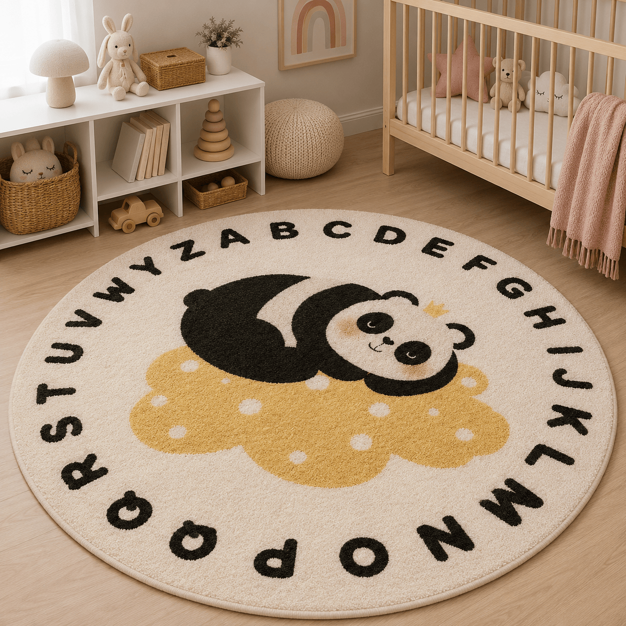 Cocon Montessori Tapis Rond Moelleux Chambre Enfant
