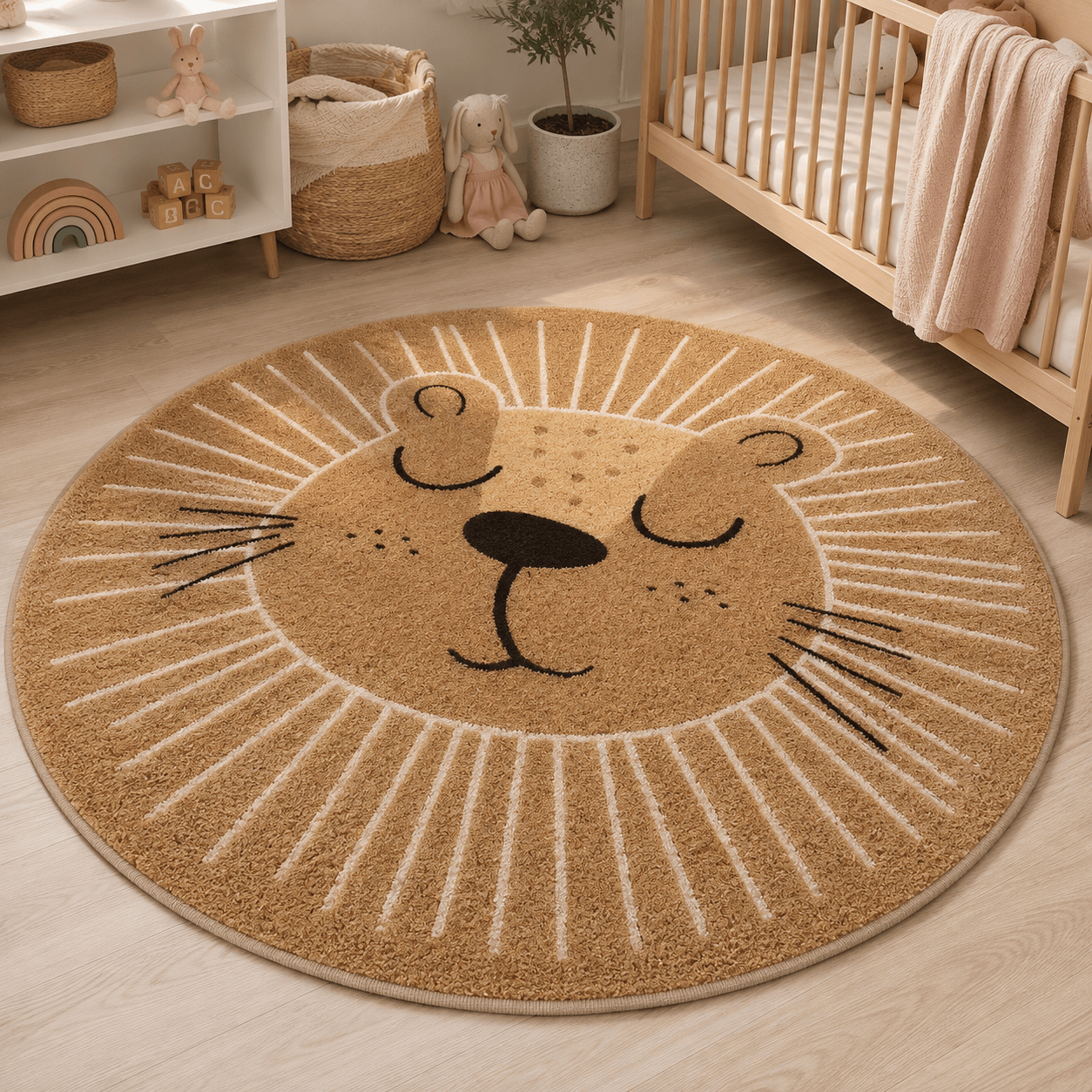 Cocon Montessori Tapis Rond Moelleux Chambre Enfant