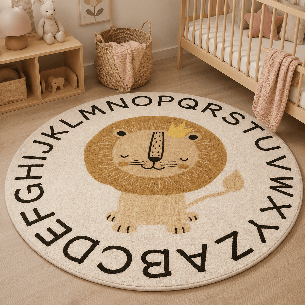 Cocon Montessori Tapis Rond Moelleux Chambre Enfant