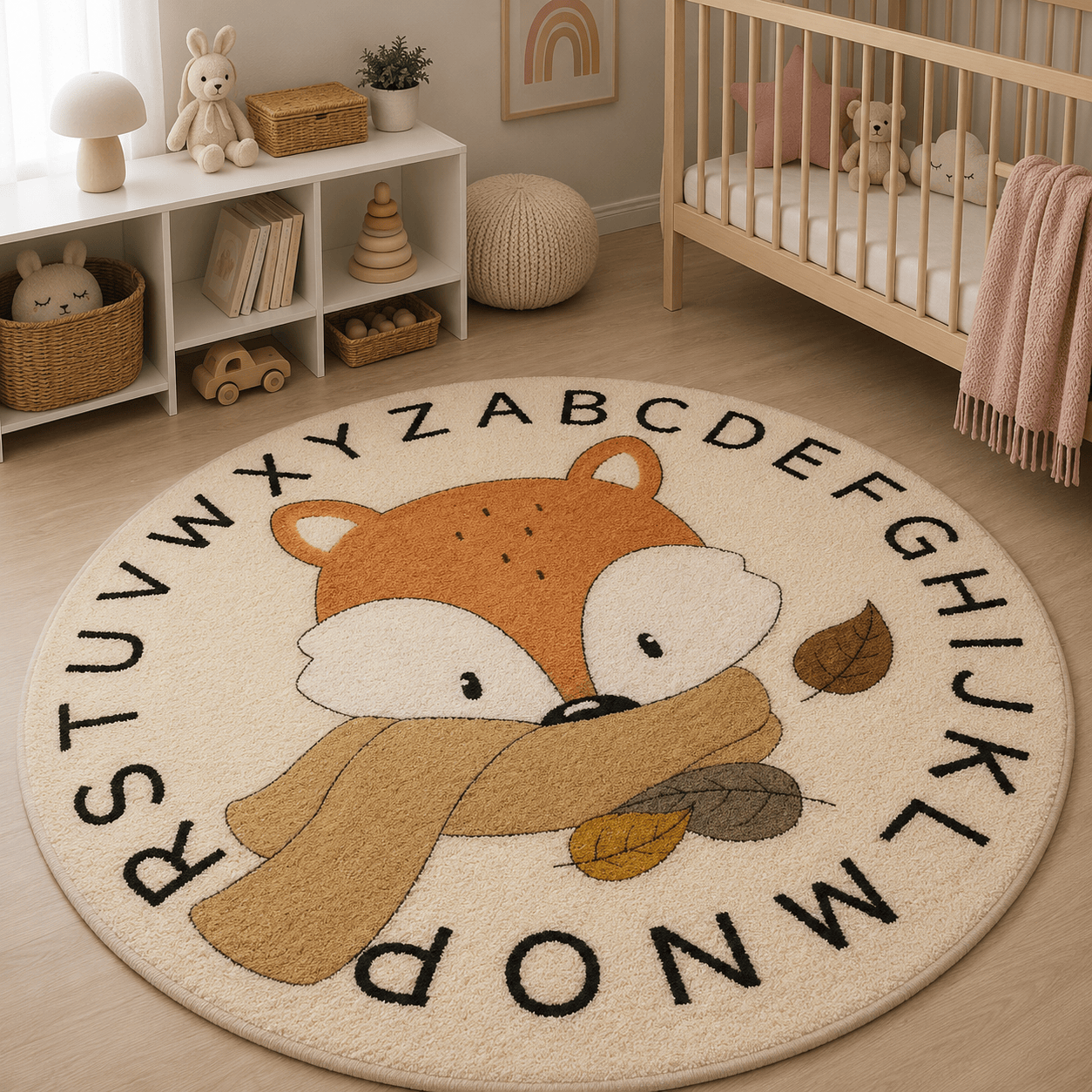 Cocon Montessori Tapis Rond Moelleux Chambre Enfant