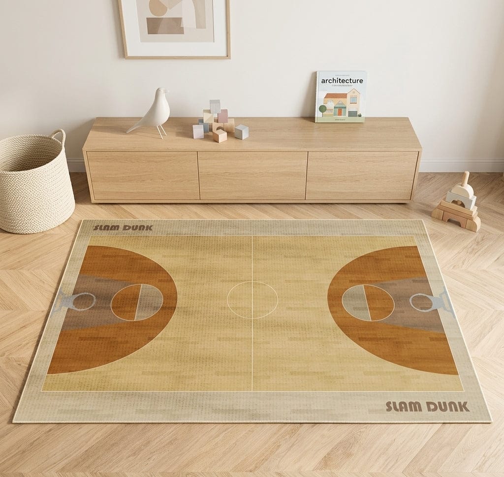 Cocon Montessori Tapis Terrain de Basket et Football Enfant
