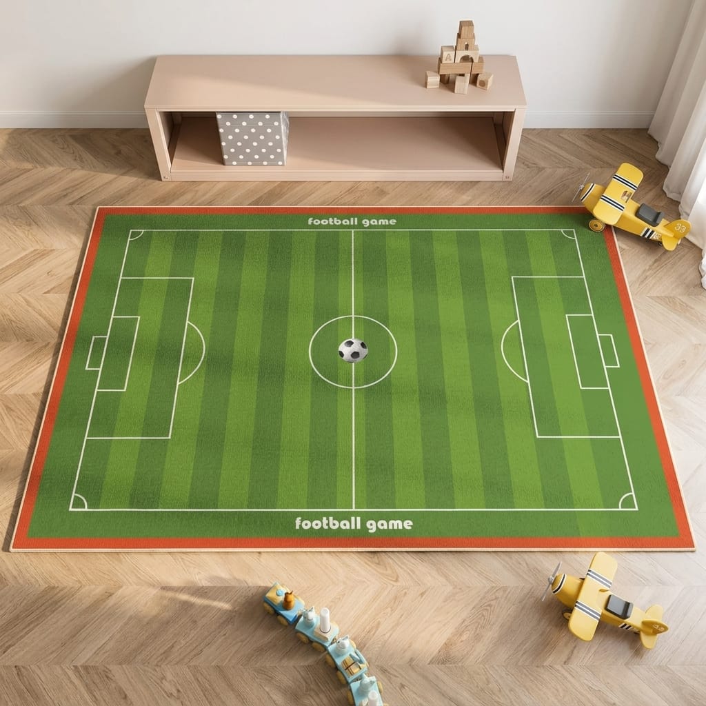 Cocon Montessori Tapis Terrain de Basket et Football Enfant