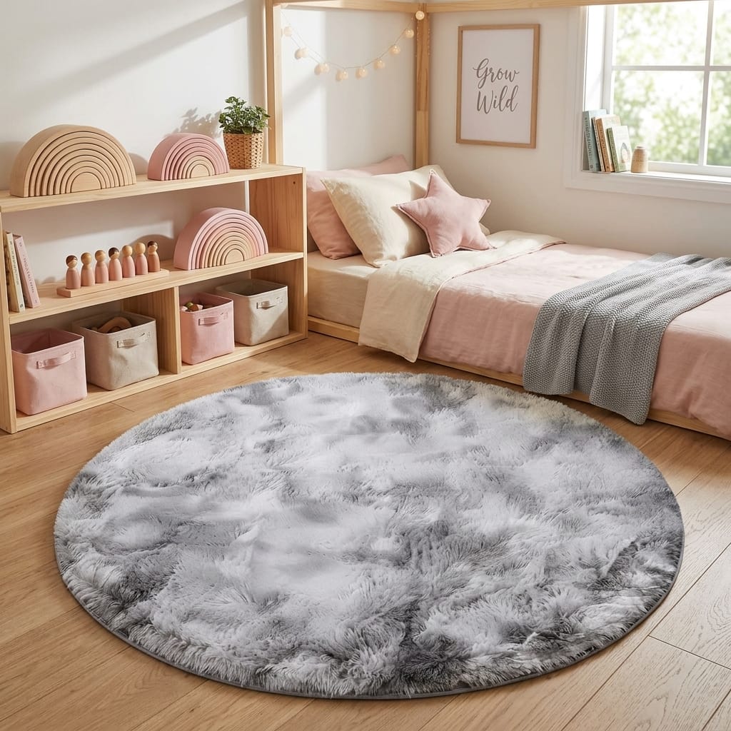 Cocon Montessori Tapis Uni Rond Tout Doux