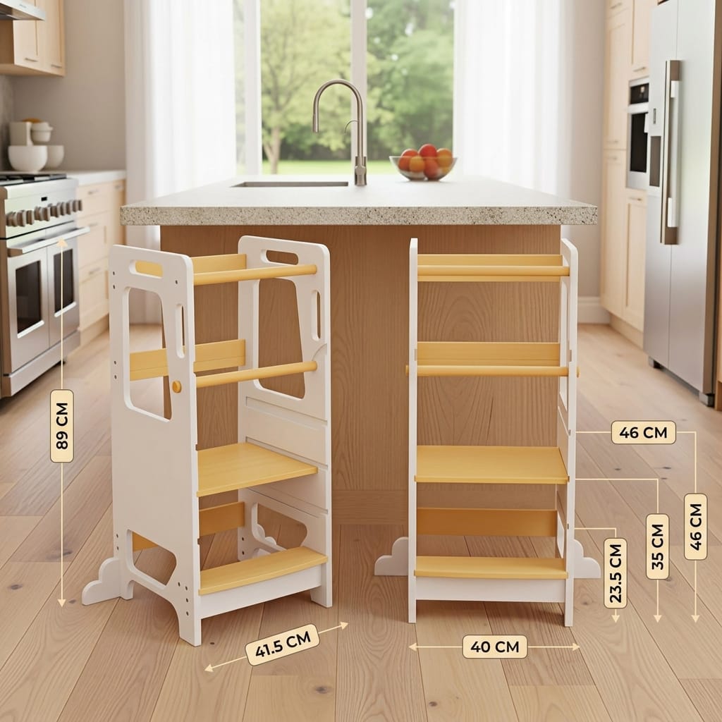 Cocon Montessori Tour D'Apprentissage Ajustable Montessori En Bois