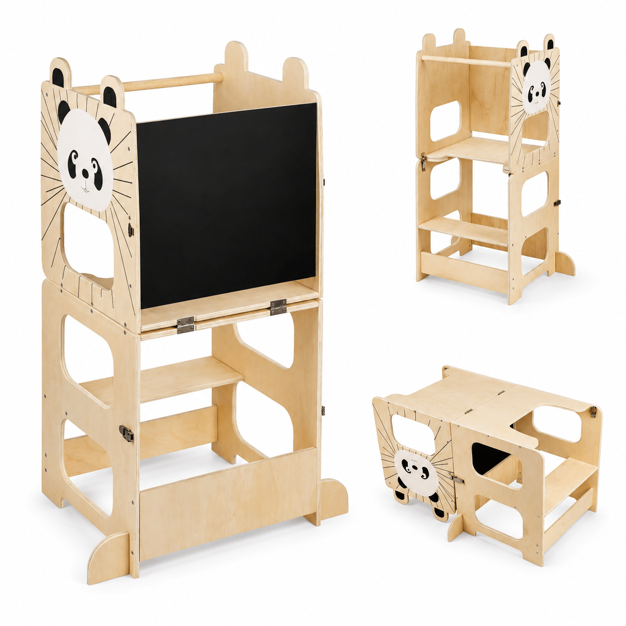 Cocon Montessori Tour D'Apprentissage Évolutive Avec Tableau Noir