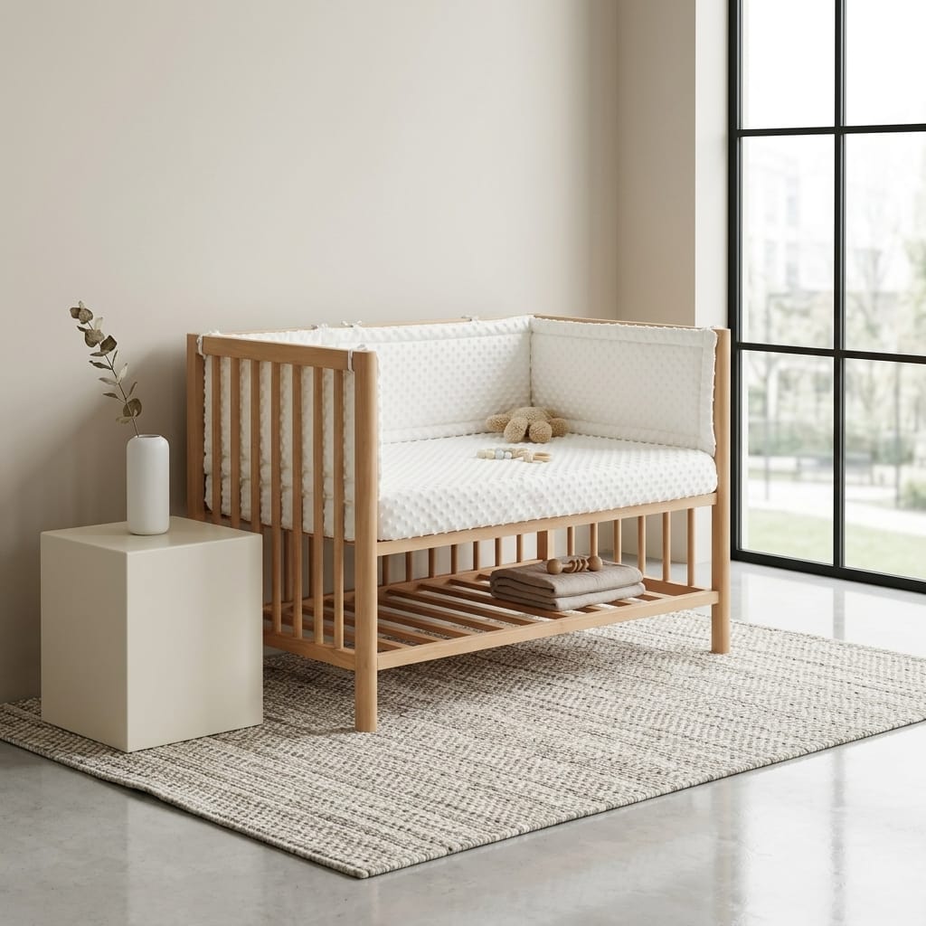 Cocon Montessori Tour De Lit Matelassé Anti Choc