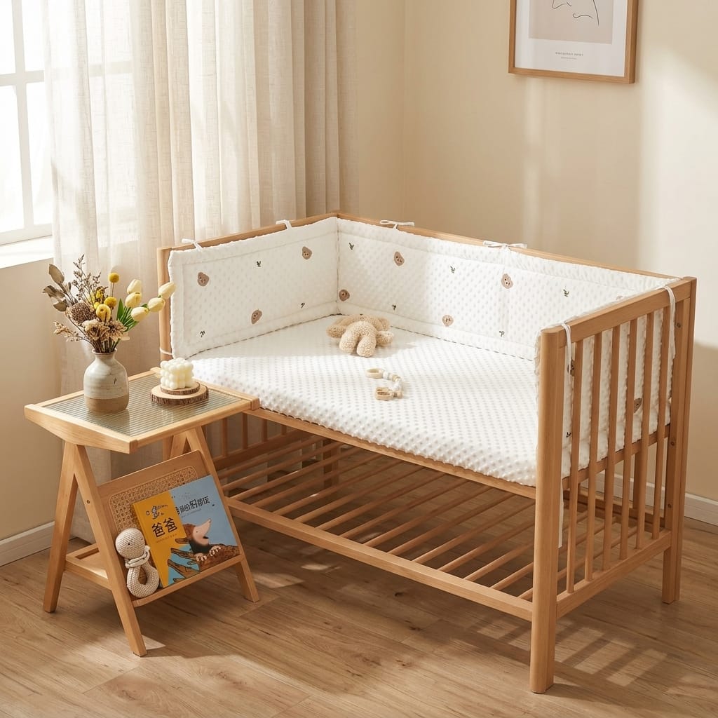Cocon Montessori Tour De Lit Matelassé Anti Choc