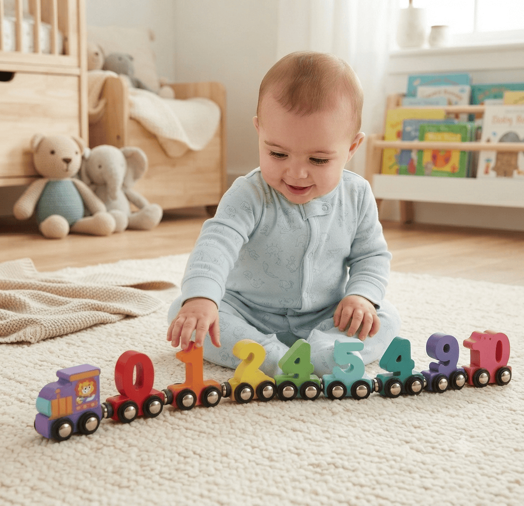 Cocon Montessori Train Magnétique Des Chiffres En Bois